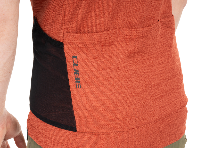 Cube GRAVEL Trikot Full Zip CARGO kurzarm red