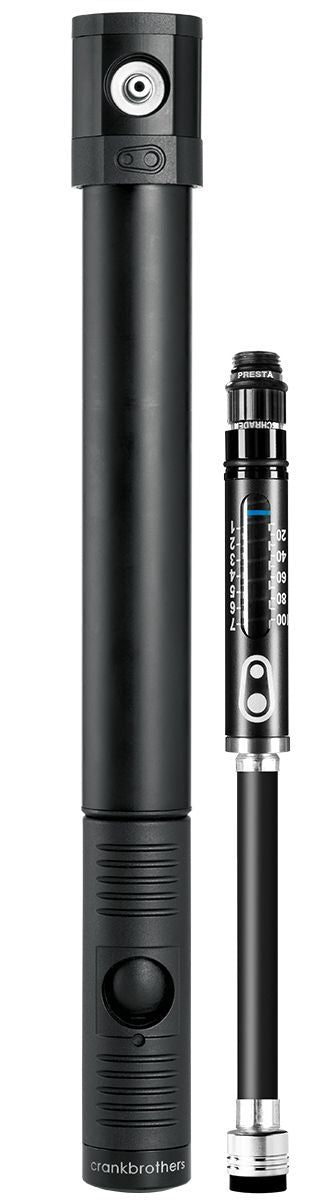 Crankbrothers Klic HV Handpumpe inkl. Rahmenhalter analoges Manometer Midnight Editionblack