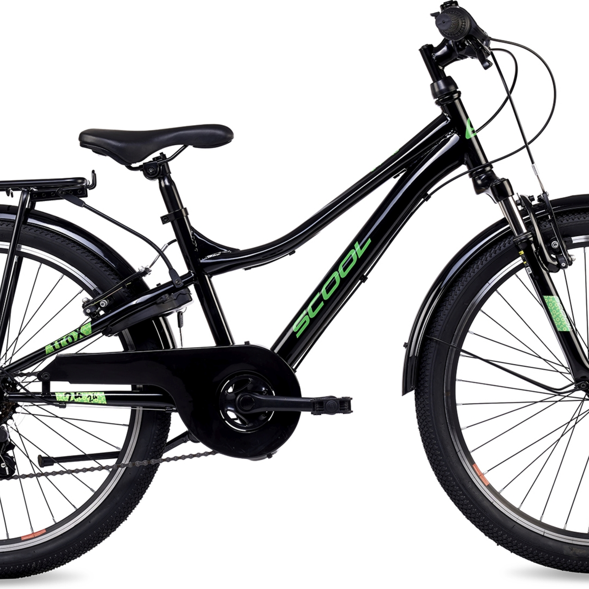 scool kinderrad S'COOL troX 24-K6 (2026) | 24 Zoll Kinderfahrrad | Black/Neon Green