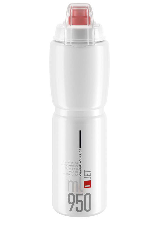 Elite Jet Plus Drinking Bottle 950ml clear/red logo