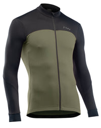 Northwave Force 2 Jersey LS Full Zip Black/Forest Green