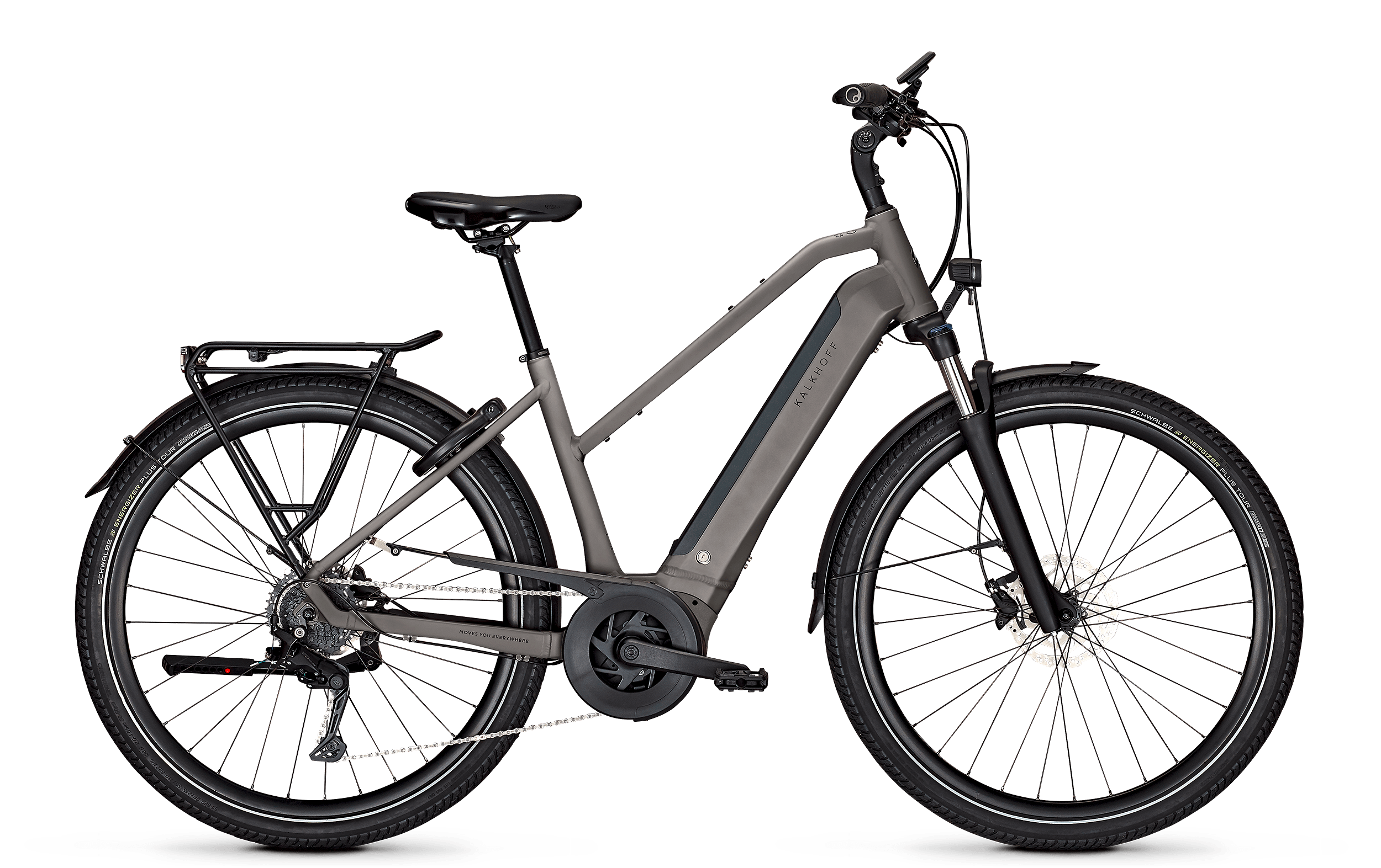 möve damenrad Kalkhoff Endeavour 3 Move Trapez (2025) | Trekking E-Bike | jetgrey matt