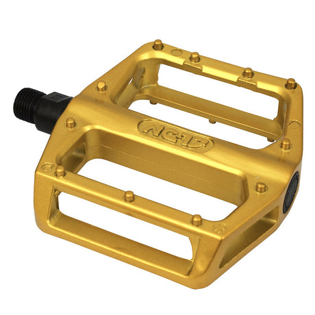 NC-17 Plattformpedal STD Zero Pro, Alu, molded Pins, Kugellager gold