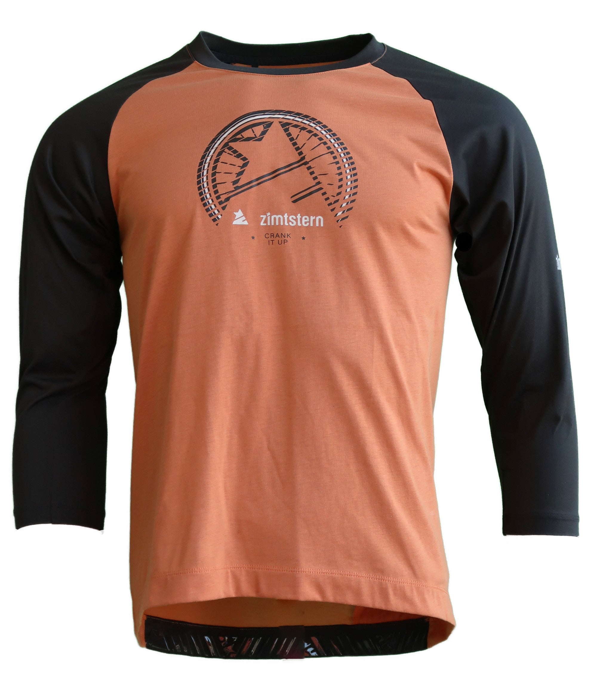 Zimtstern PureFlowz Shirt 3/4 Men Burnt Orange/Pirate Black