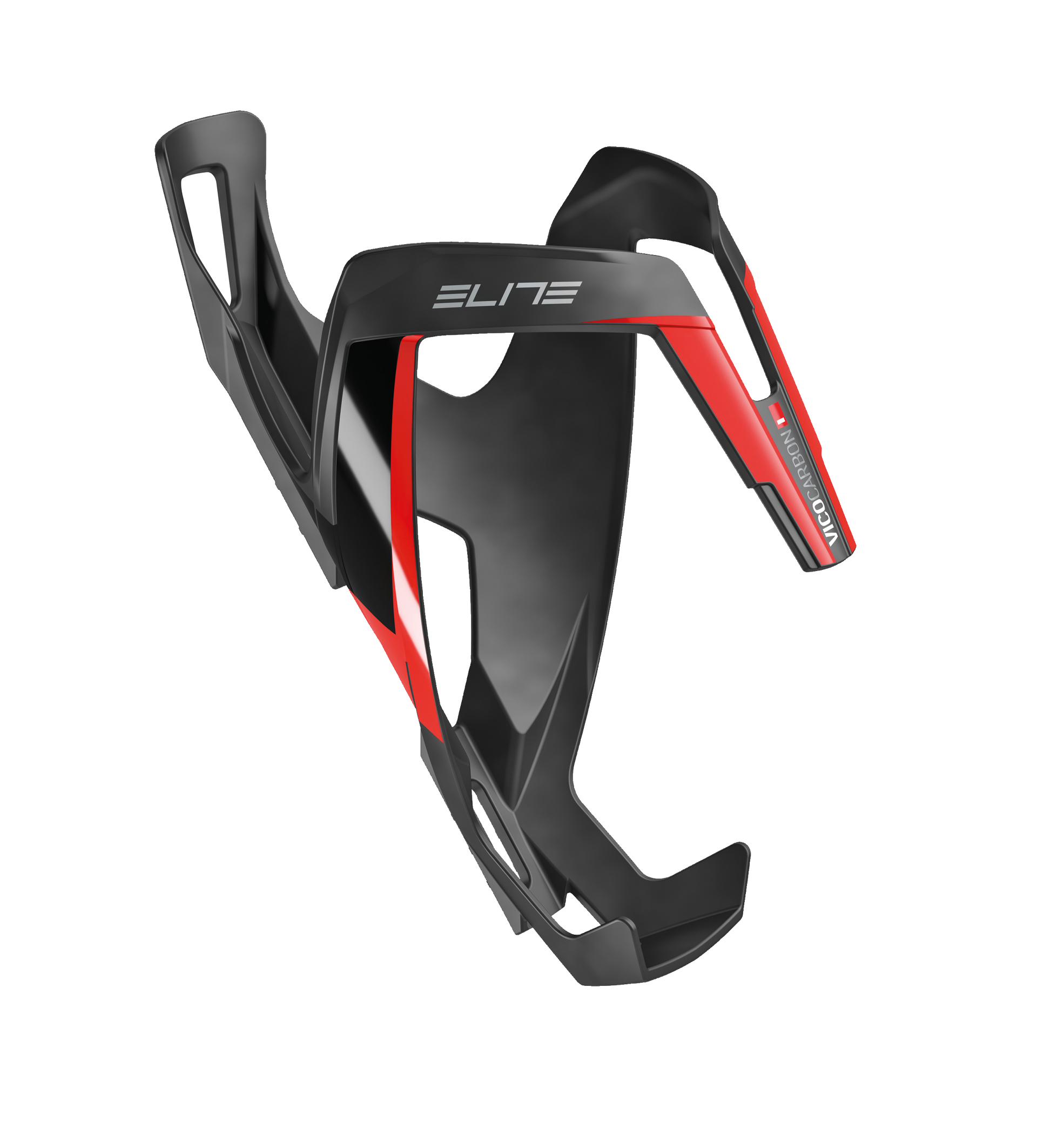 Elite Vico Bottle Holder Carbon matte black/red graphic