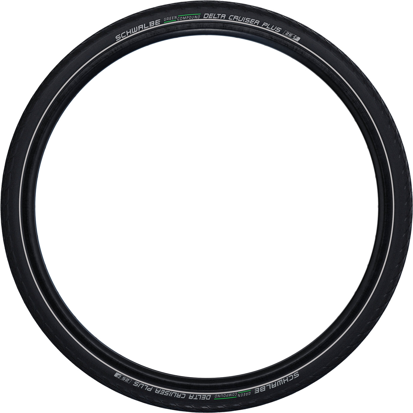 Schwalbe Delta Cruiser Plus Active Drahtreifen 26x1.75" PunctureG E-25 Green Compound Reflex schwarz