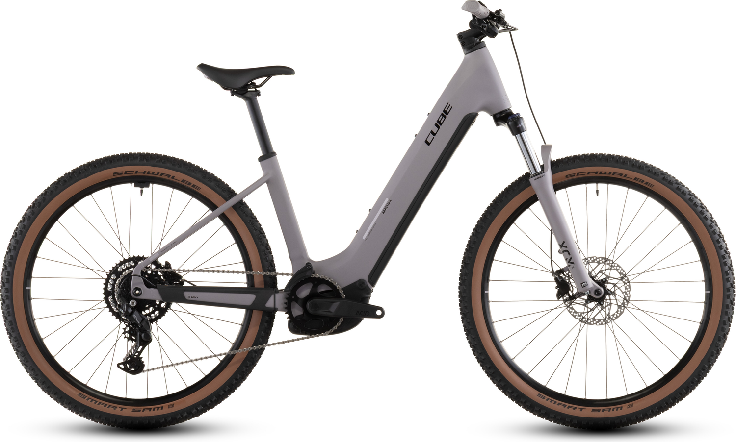 cube fahrrad damen e bike Cube Reaction Hybrid Performance 600 Easy Entry (2026) | 27,5 Zoll E-MTB Hardtail | plumgrey´n´black