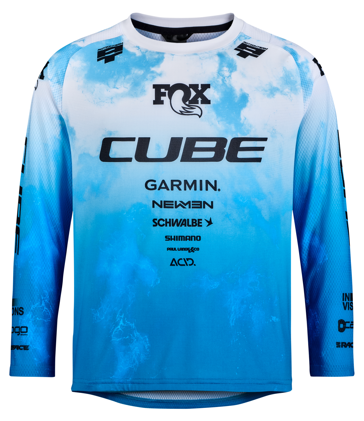 cube logo fahrrad Cube MTB ROOKIE X Actionteam | Kinder Radtrikot langarm | topas blue
