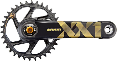 SRAM XX1 Eagle 148 DUB Kurbelgarnitur DM 34 Zähne 12-fach Boost schwarz/gold