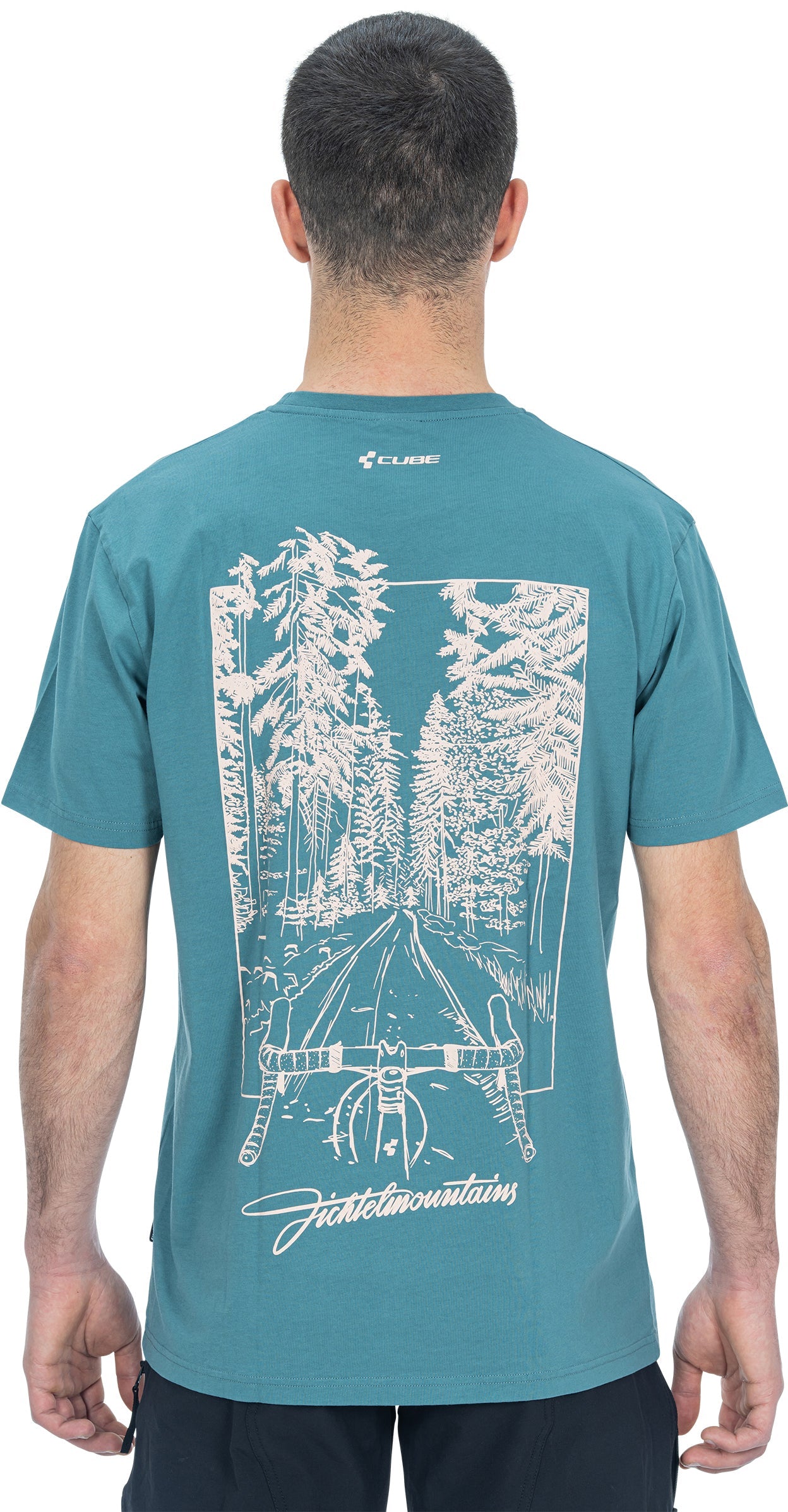 cube fahrrad t-shirt Cube Organic T-Shirt Fichtelmountains GTY FIT | Herren Radtrikot kurzarm | grey´n´coral