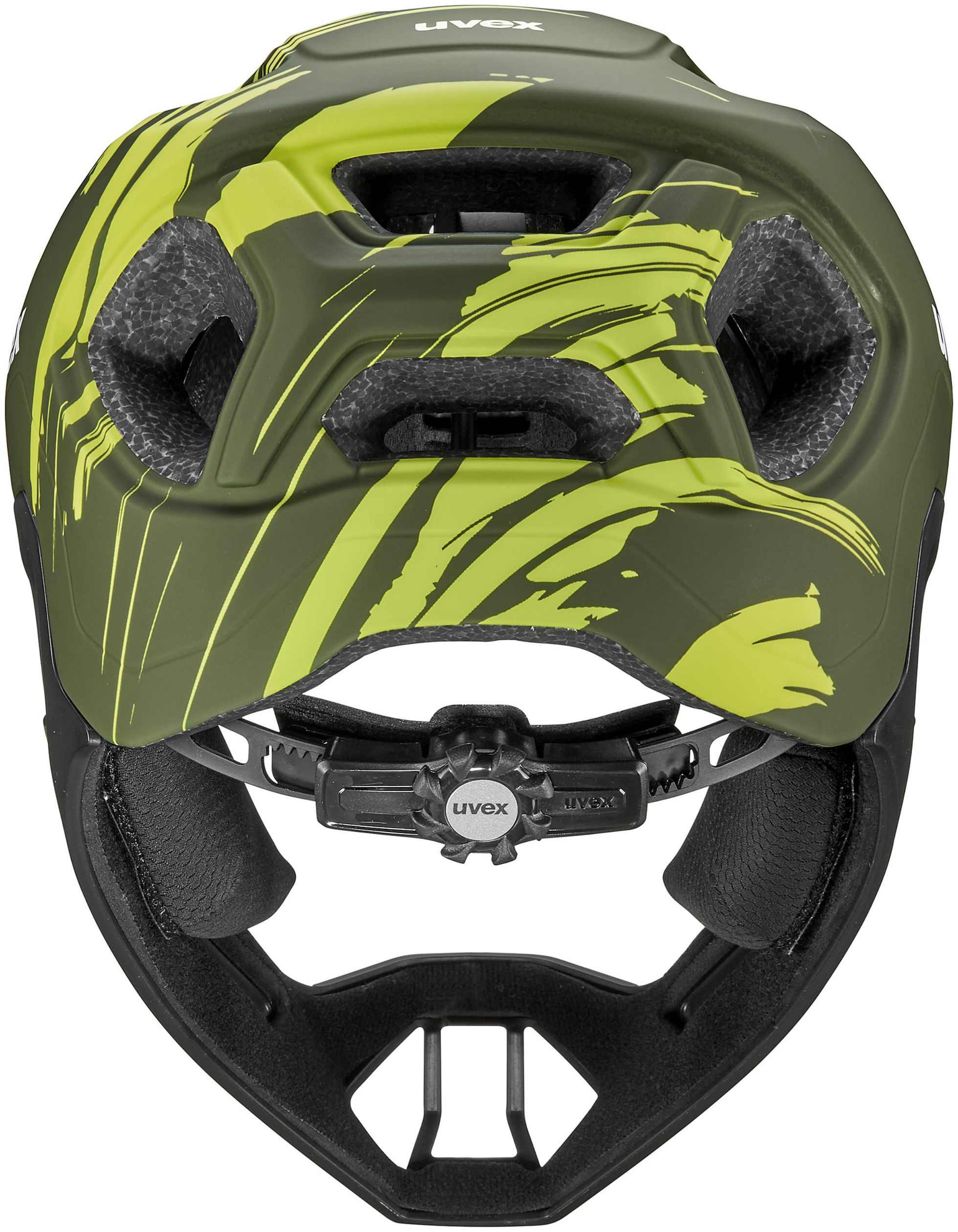 uvex React Jr. Fullface Kinderhelm Dark Olive Matt