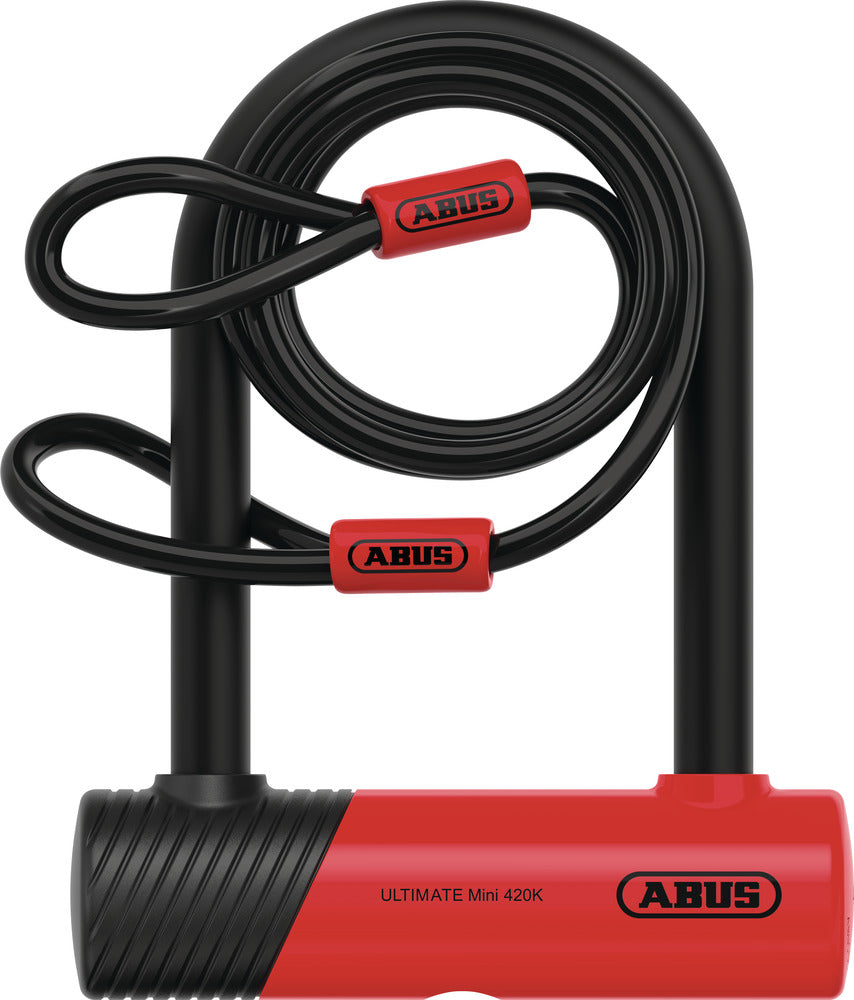 abus fahrradschloss rot ABUS 420K/150HB140 Ultimate Mini Bügelschloss rot + Halter USH