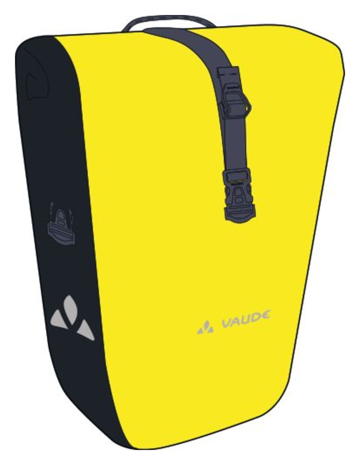 aqua back single - fahrradtasche VAUDE Aqua Back Gepäckträgertasche Single gelb/schwarz