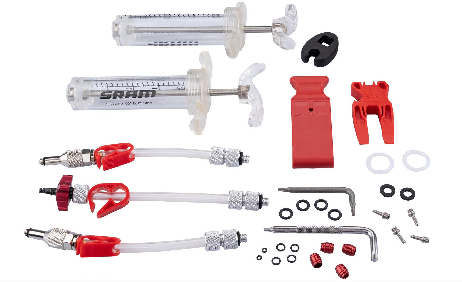 SRAM Entlüftungskit Professional ohne DOT 5.1 Bremsflüssigkeit transparent/rot