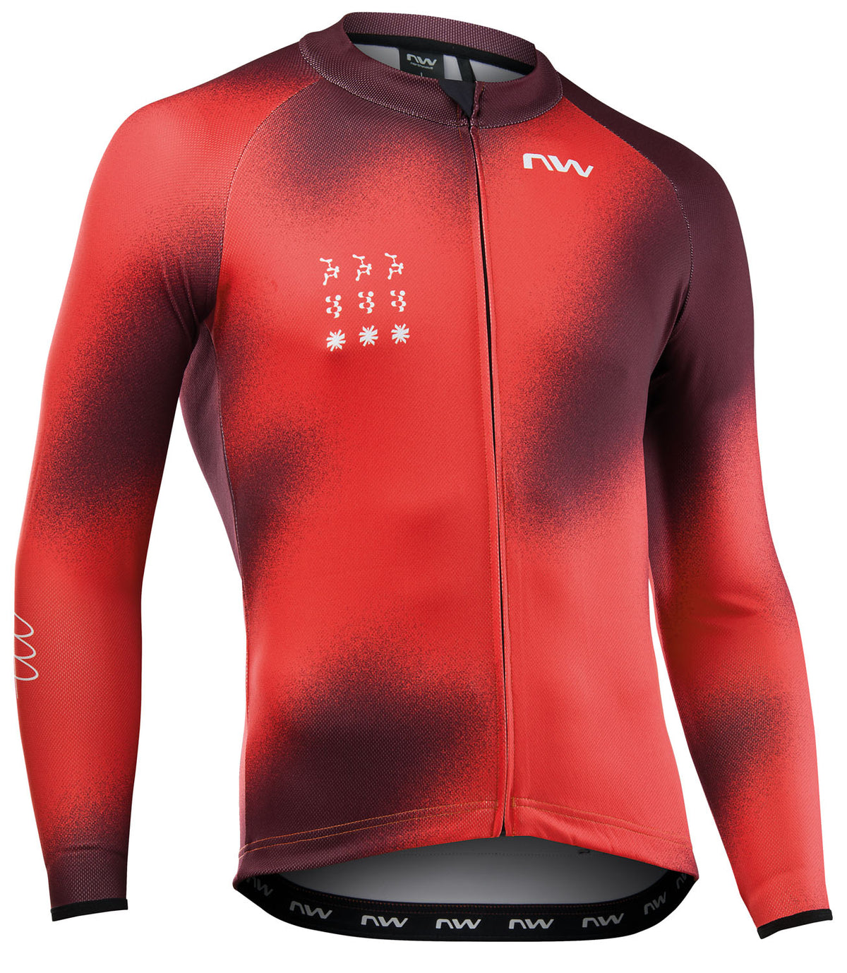 Northwave Blade Jersey LS Lava Red/Bordeaux