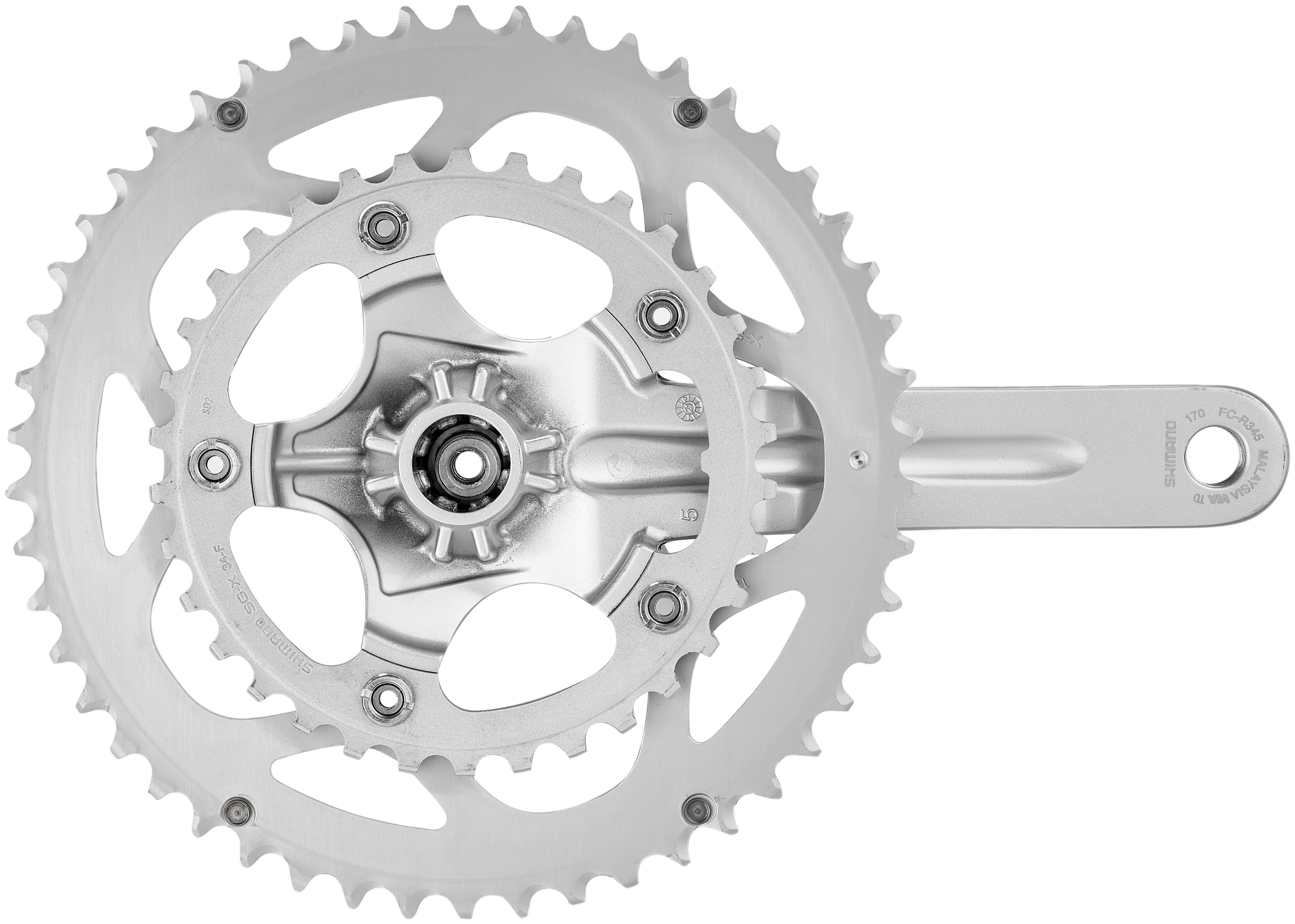 Atla R345 Shimano FC-R345 Kurbelgarnitur 50/34 2x9-fach silber & fahrrad.de
