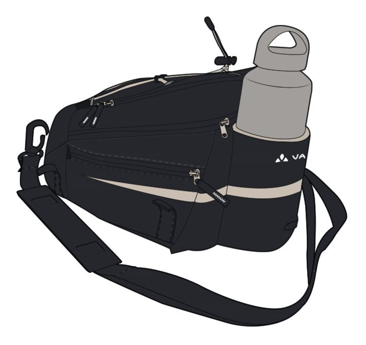 vaude fahrradtasche mik system VAUDE Silkroad L (MIK) schwarz Gepäckträgertasche | black