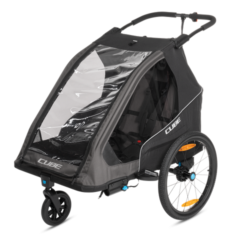 Cube Kinder Fahrradanhänger Double PURE black, grey