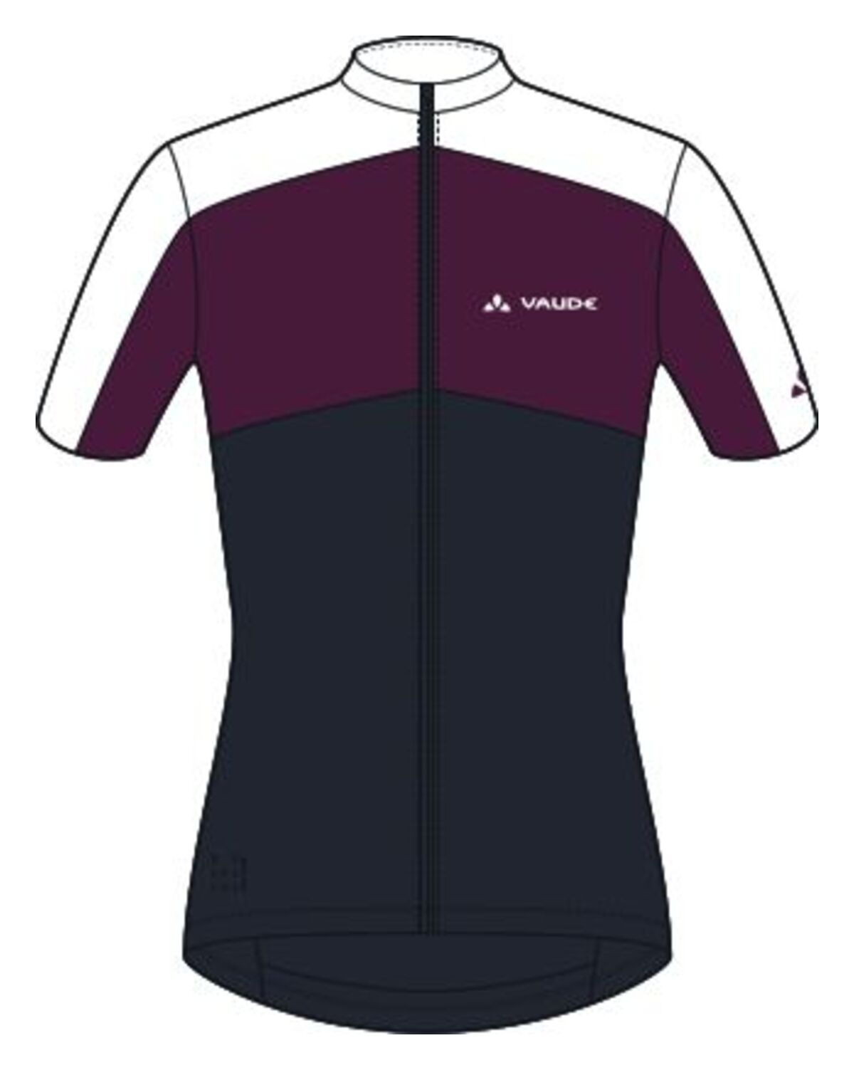 radtrikot damen rennrad VAUDE Matera Full-Zip | Damen Radtrikot kurzarm | schwarz/lila