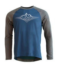 Zimtstern PureFlowz Shirt LS | Herren MTB-Trikot langarm | French Navy / Dusty Olive – aktuelle Variante