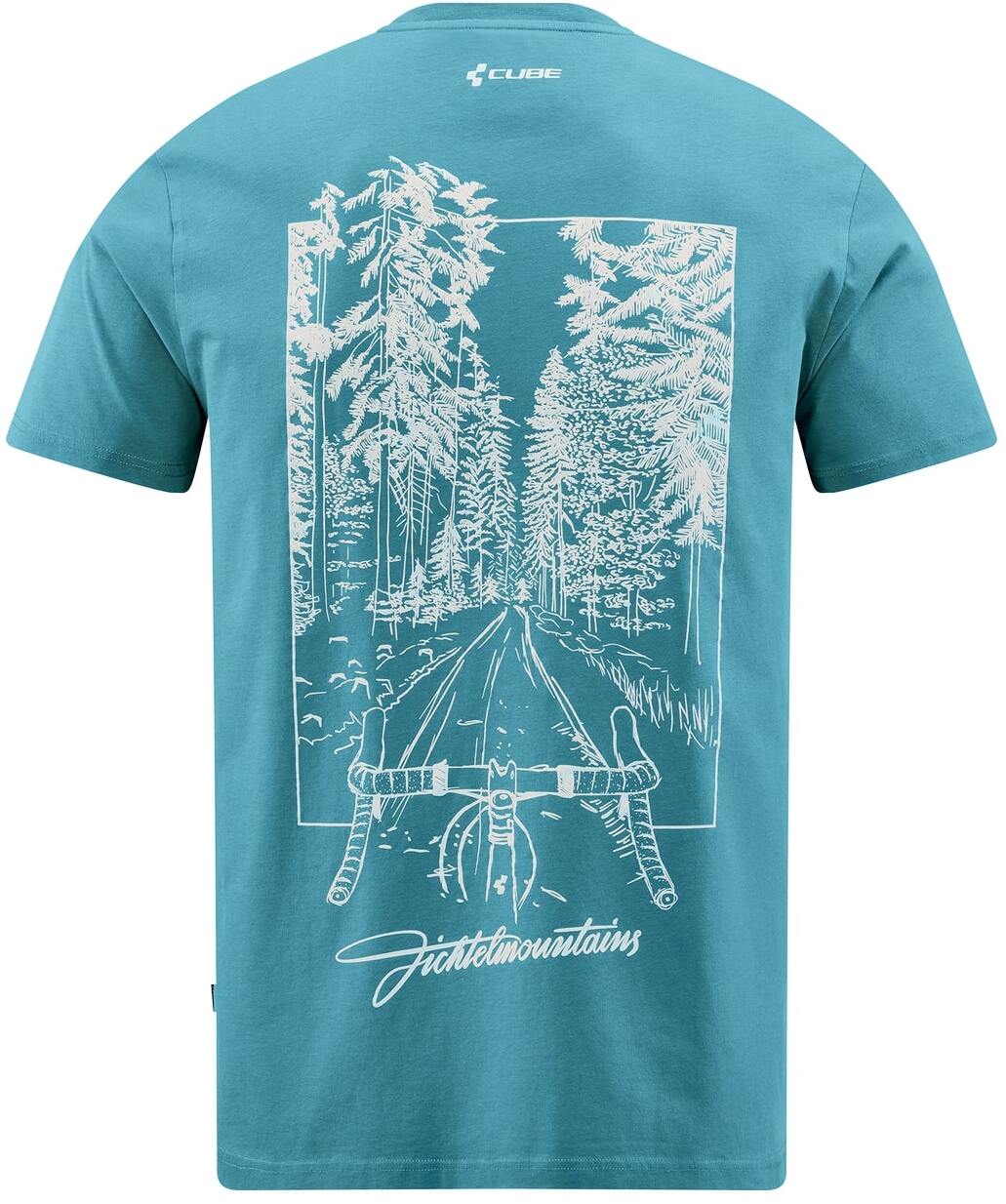 fahrradbekleidung herren cube Cube Organic T-Shirt Fichtelmountains GTY FIT | Herren Radtrikot kurzarm | grey´n´coral