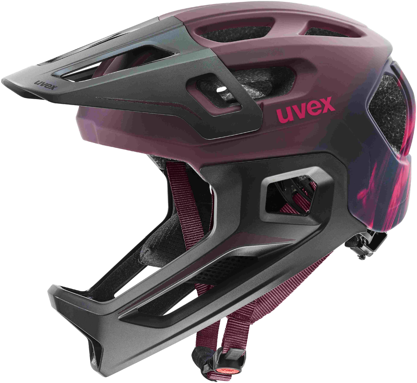 uvex React Jr. Fullface Kinderhelm Cranberry Matt