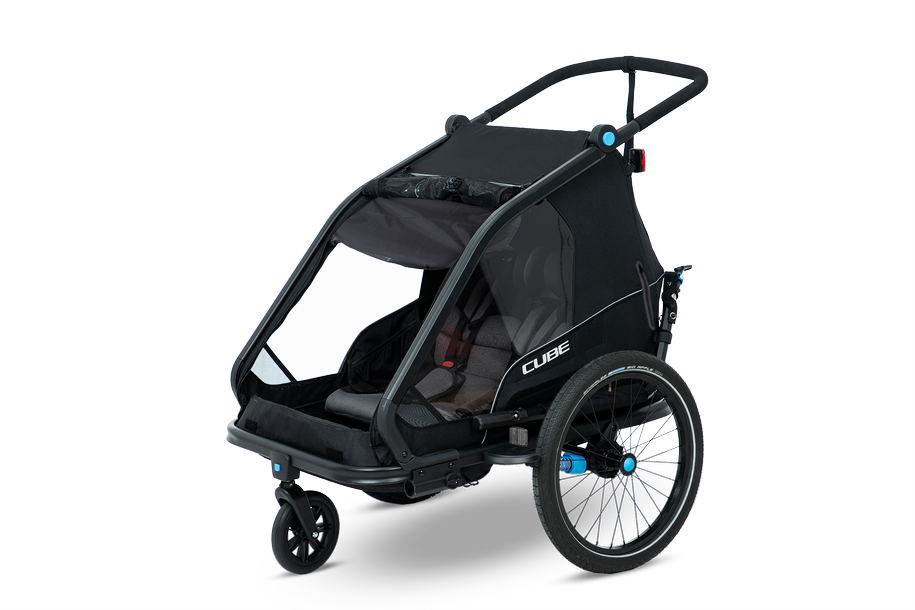 CUBE Kinder Fahrradanhänger Double CMPT ohne Sonnenschutz