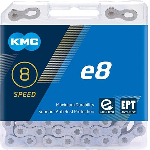 KMC E8 EPT Kette 6/7/8-fach 122 Glieder E-25  silber