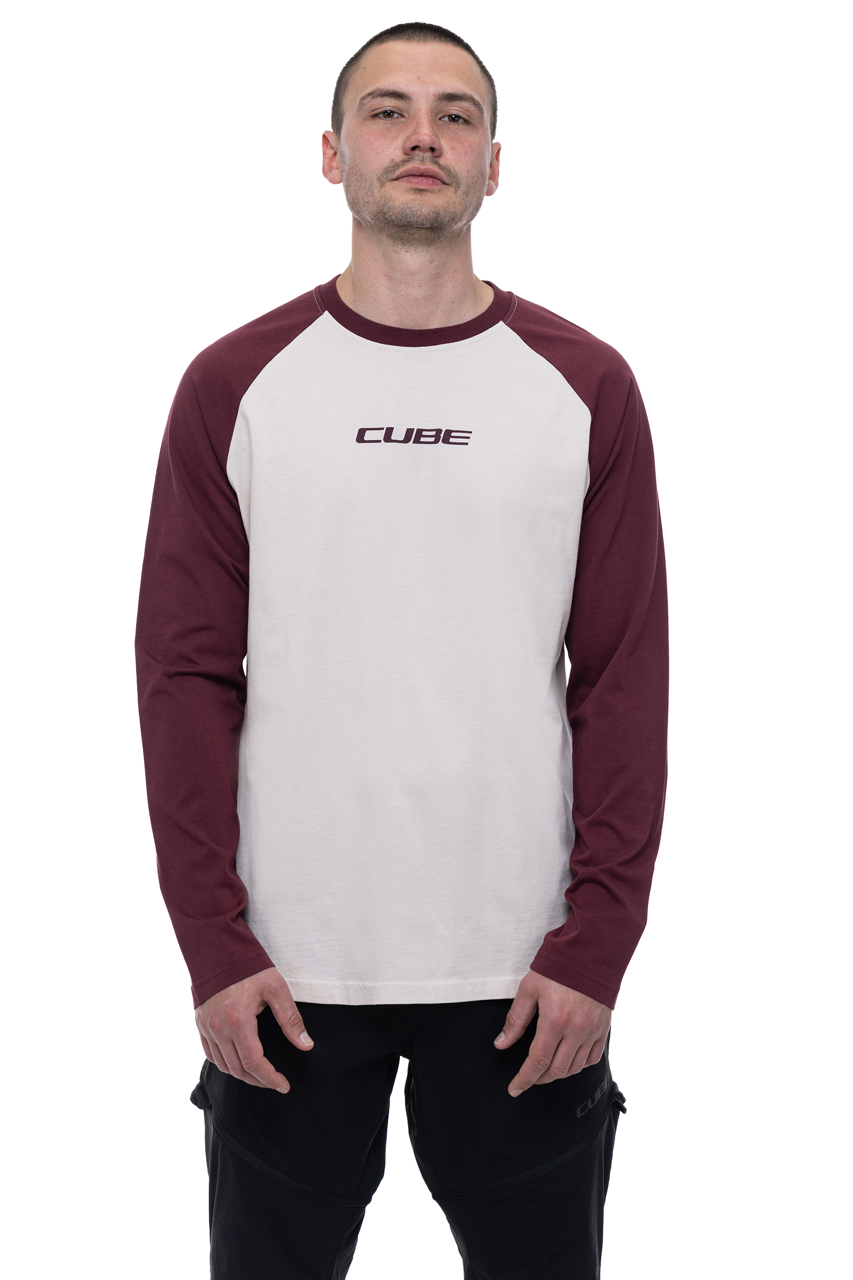 CUBE Organic Longsleeve red´n´beige